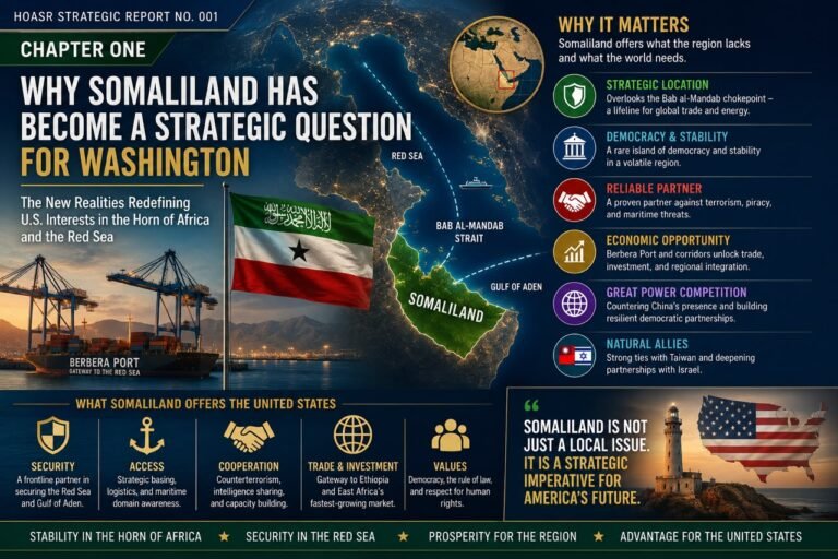HOASR Strategic Report No. 001, Chapter One: THE Somaliland File Moves To The White House: How Four Years of Congressional Action Are Quietly Reshaping American Policy Toward Somaliland 3 HOASR Strategic Report