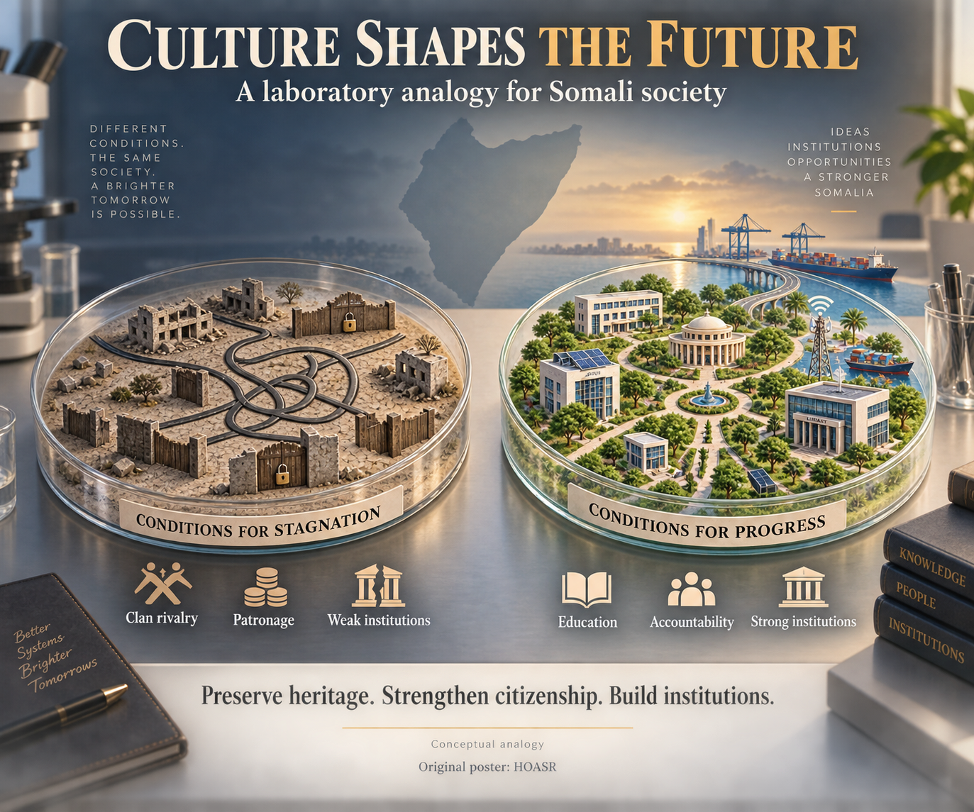 Culture Shapes the Future — A Laboratory Analogy for Somali Society